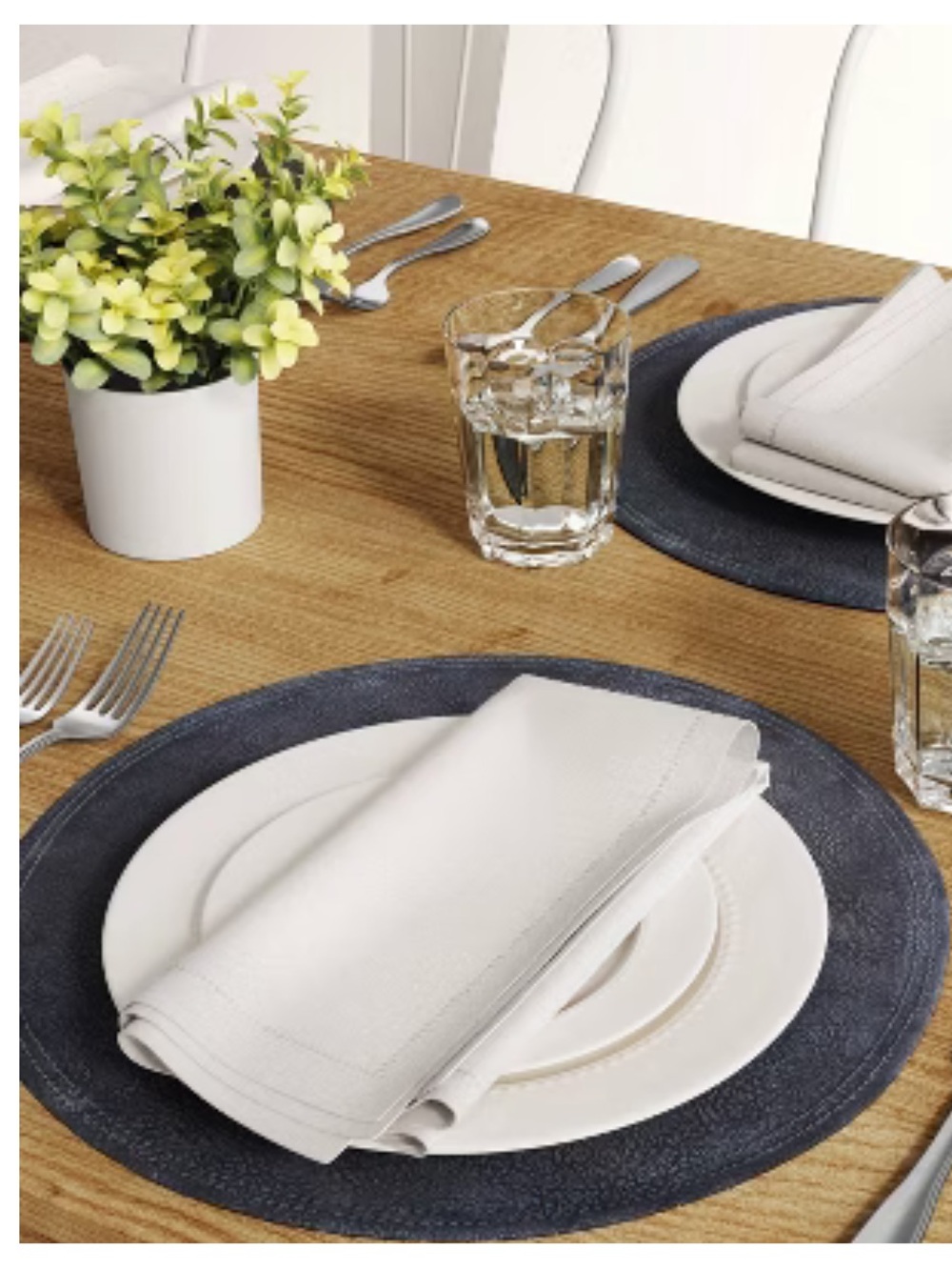 NWT Threshold Grey  Faux Leather Decorative Charger (set of 4)